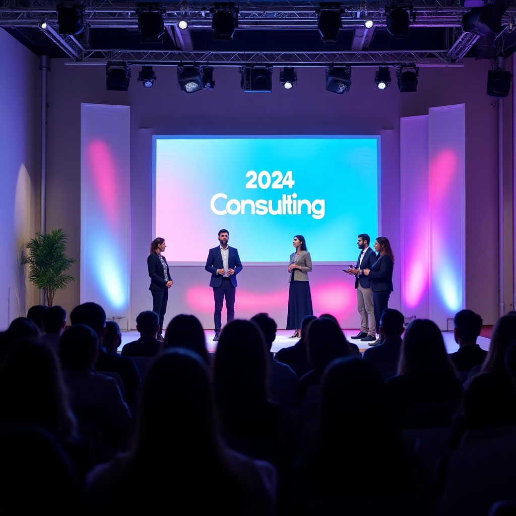 Evento consultoría empresarial 2024 con público